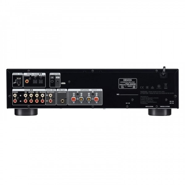 Denon PMA-600NE Integrated Stereo Amplifier with Bluetooth, Black - rear 