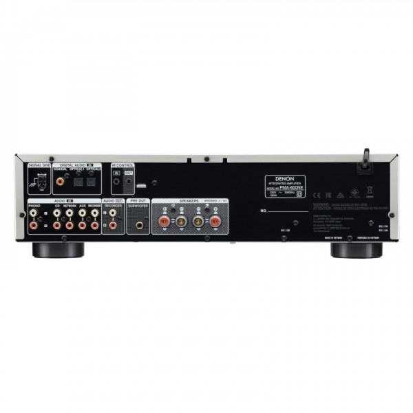 Denon PMA-600NE Integrated Stereo Amplifier with Bluetooth, Silver - rear 