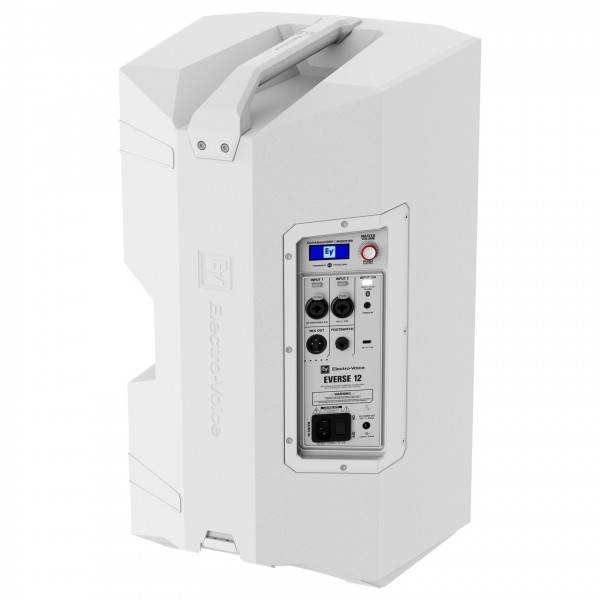 Electro-Voice Everse 12 Battery Powered PA Speaker, White - Back, Right