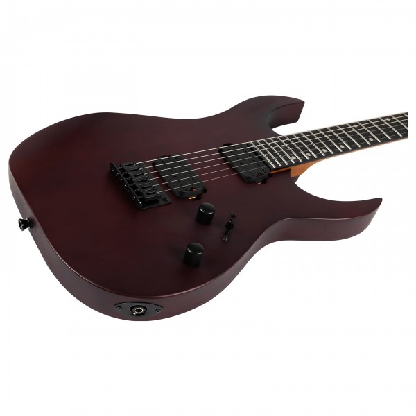 Spira Guitars S-400 MWR, Satin Wine Red - Body, Angled 2