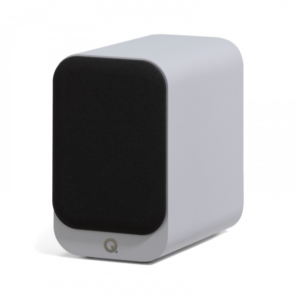 Q Acoustics 3010c Bookshelf Speakers (Pair), Satin White - grille 