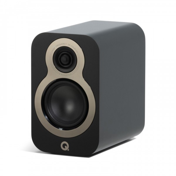 Q Acoustics 3010c Bookshelf Speakers (Pair), Satin Black - no grille 