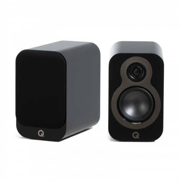 Q Acoustics 3010c Bookshelf Speakers (Pair), Satin Black - pair