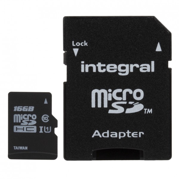 Integral SDHC 16GB Class 10, Micro SD Card