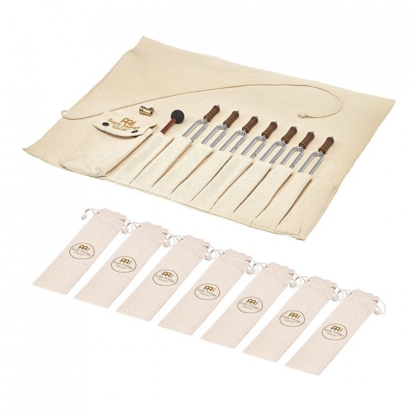 Meinl Sonic Energy Tuning Fork Chakra Set with Rollup Bag & Tuning Fork Vibration Foot