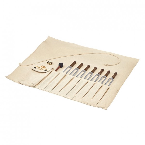Meinl Sonic Energy Tuning Fork Chakra Set with Rollup Bag & Tuning Fork Vibration Foot