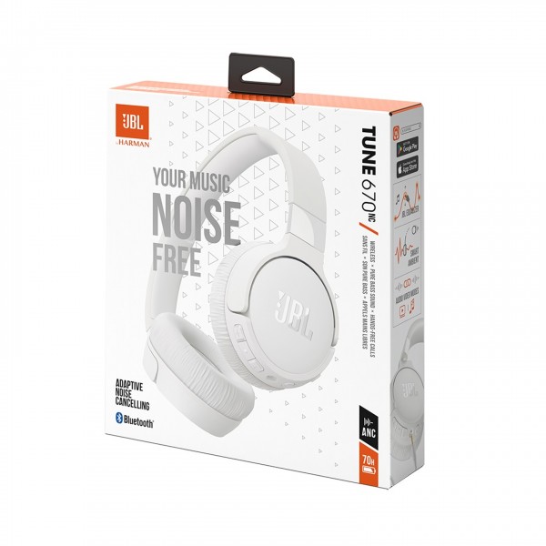JBL Tune 670NC Wireless On-ear Headphones, White - Packaging