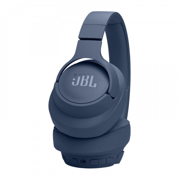JBL Tune 770NC Wireless Over-ear Headphones, Blue - Underside controls and connections