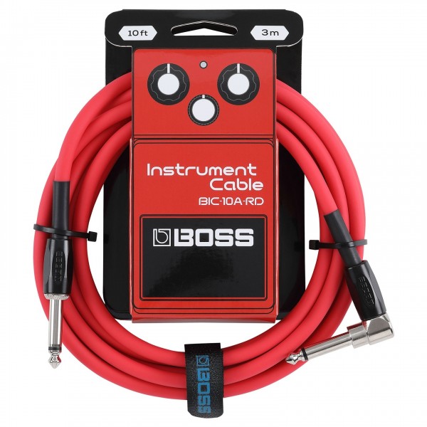 Boss 10ft Angled/Straight Instrument Cable - Red