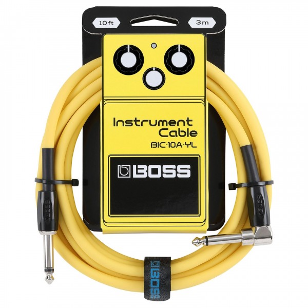 Boss 10ft Angled/Straight Instrument Cable - Yellow 