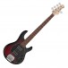 Sterling Stingray Ray5 Bass HH RW, Ruby Red Burst