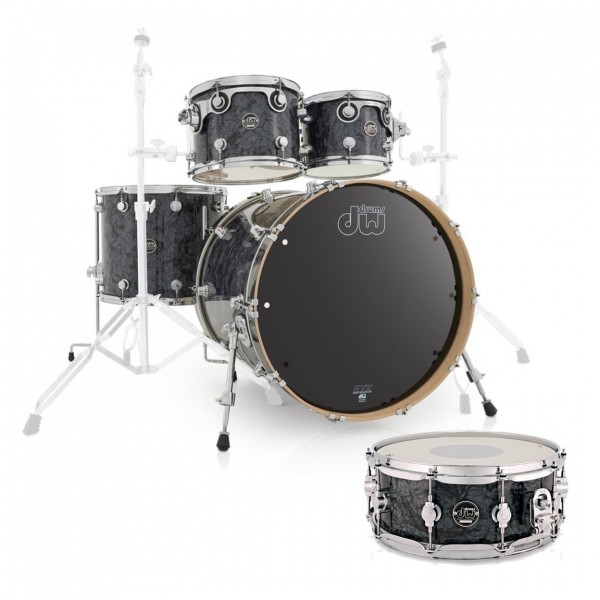 DW Drums Performance Series 5 Piece Shell Pack w/Snare, Black Diamond