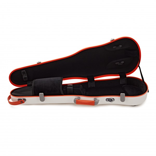 Gewa Polycarbonate Shaped Violin Case, White and Orange