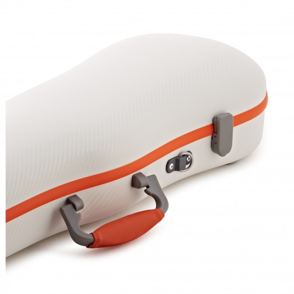 Gewa Polycarbonate Shaped Violin Case, White and Orange