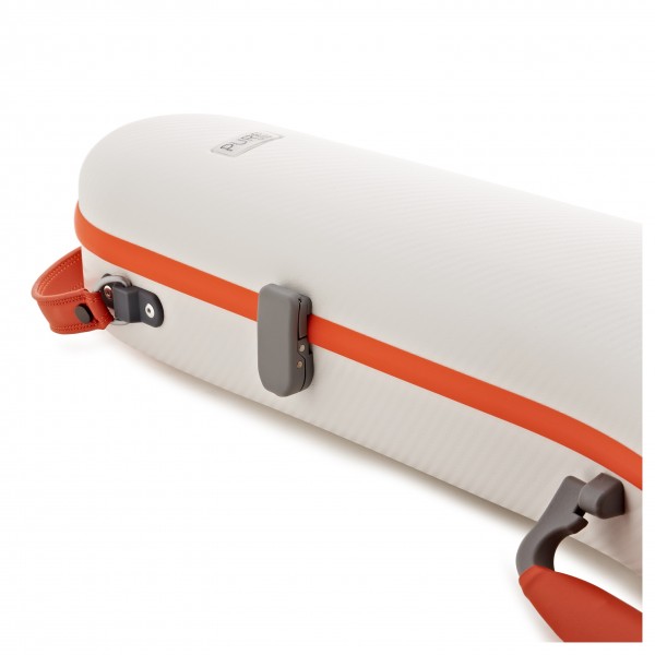 Gewa Polycarbonate Shaped Violin Case, White and Orange