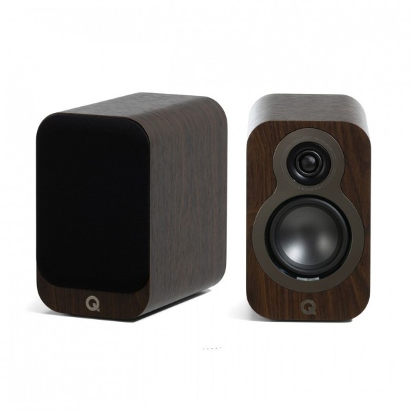 Q Acoustics 3010c Bookshelf Speakers (Pair), Walnut