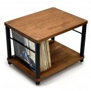 Atacama Apollo Storm 6 Two-Shelf Vinyl Storage Module, Dark Oak / Black Legs