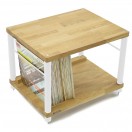 Atacama Apollo Storm 6 Two-Shelf Vinyl Storage Module, Natural Oak / White Legs