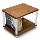 Atacama Apollo Storm 6 Two-Shelf Vinyl Storage Module, Dark Oak / White Legs