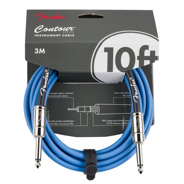 Fender Contour 10' Cable, Lake Placid Blue 