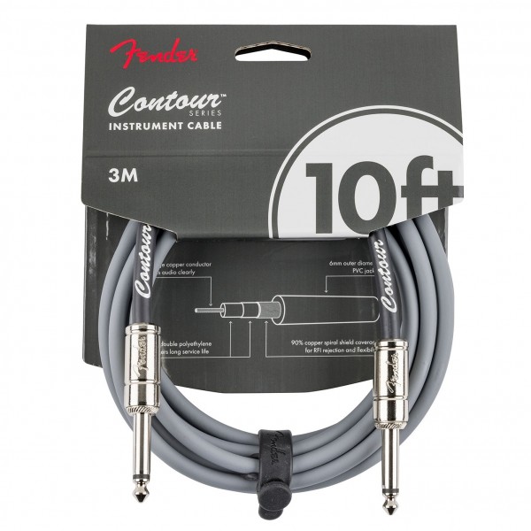 Fender Contour 10' Cable, Inca Silver front