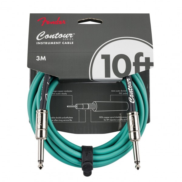 Fender Contour 10' Cable, Sherwood Green 