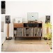 AVCOM 650mm Speaker Stands, Oak (Pair) - lifestyle