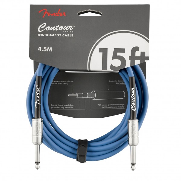 Fender Contour 15' Cable, Lake Placid Blue front