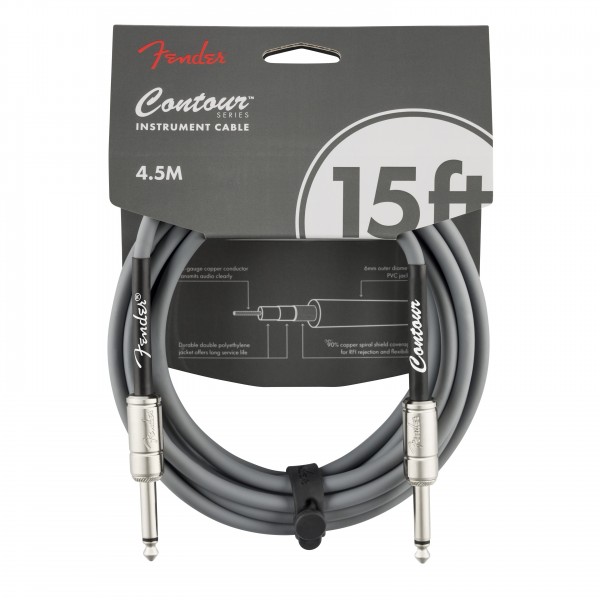 Fender Contour 15' Cable, Inca Silver front