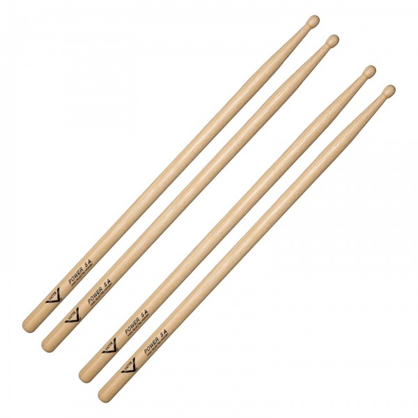 Vater Power 5A Wood Tip Drumsticks, 2pk