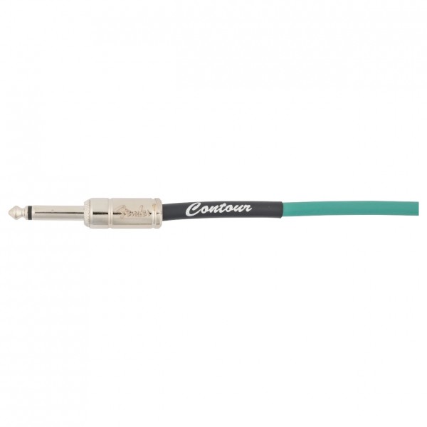 Fender Contour 30' Coiled Cable, Sherwood Green straight connector 
