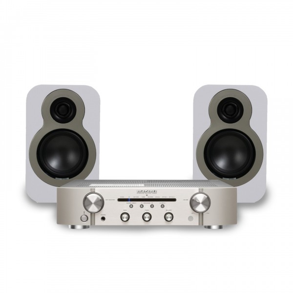 Marantz PM6007, Silver & Q Acoustics 3010c Speakers, White Hi-Fi Bundle - main 