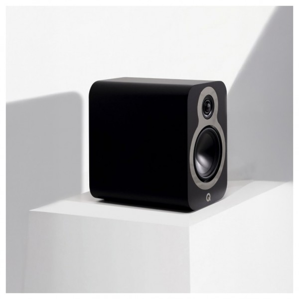 Q Acoustics 3010c Bookshelf Speakers (Pair), Satin Black - lifestyle 