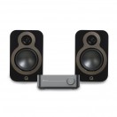 WiiM Amp, Space Grey & Q Acoustics 3020c Speakers, Black Hi-Fi Bundle