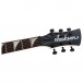 Jackson X Series Surfcaster SF HT6, Satin Black - Headstock, Front