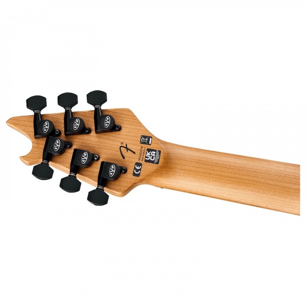 EVH Wolfgang Special TOM, Baked Maple Fingerboard, Gloss Black - Headstock, Back