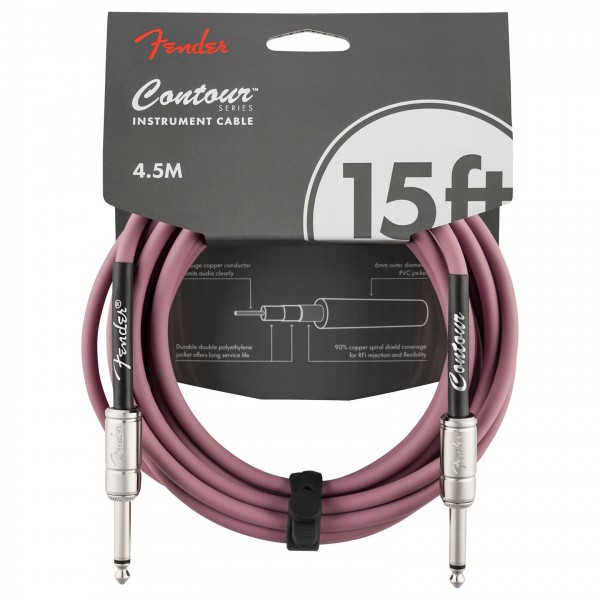 Fender Contour 15' Cable, Burgundy Mist front