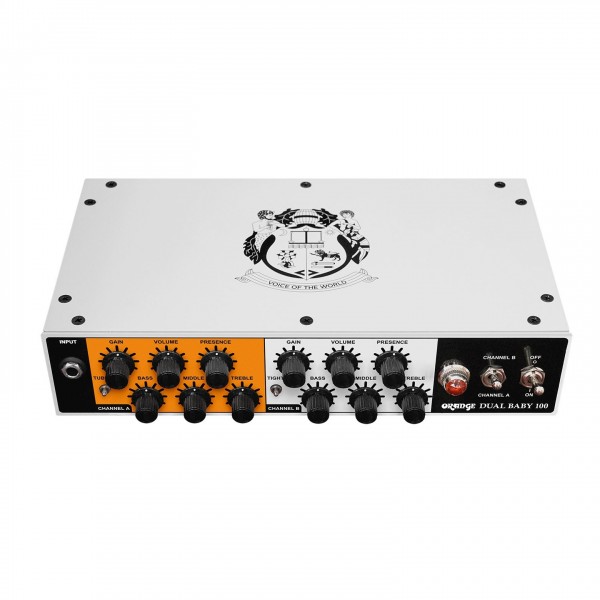 Orange Dual Baby 100W Amplifier Head top angle 