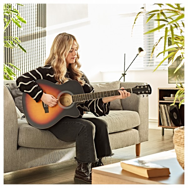 Single Cutaway Acoustic Guitar & Accessory Pack by