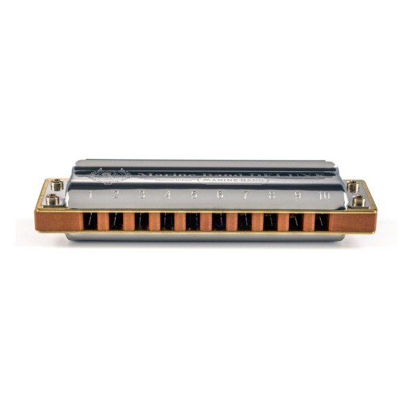 Hohner Marine Band Deluxe Harmonica, A - zoomed in