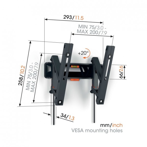 Vogels TVM 3215 TV (19-43") Tilt Wall Bracket