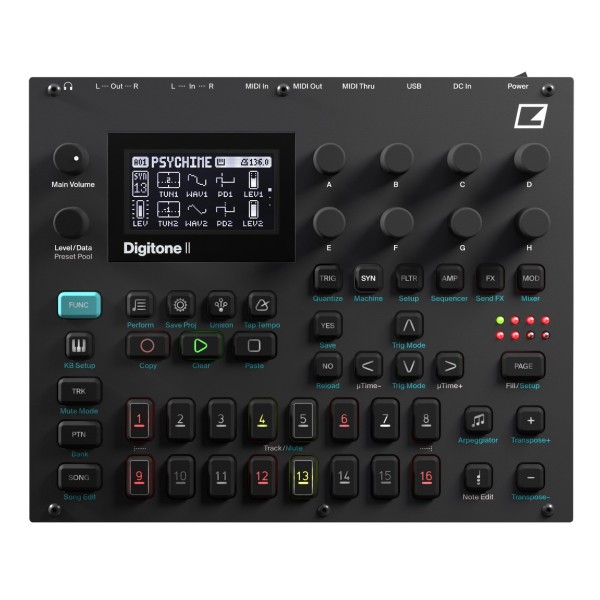 Elektron Digitone II Polyphonic Digital Synthesizer - Top