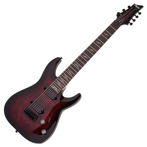 Schecter Omen Elite-7, Black Cherry Burst - Front View