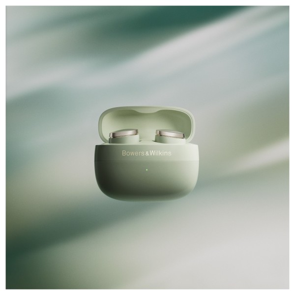 Bowers & Wilkins Pi8 Wireless Bluetooth Noise-Cancelling Earphones, Jade Green - case ls