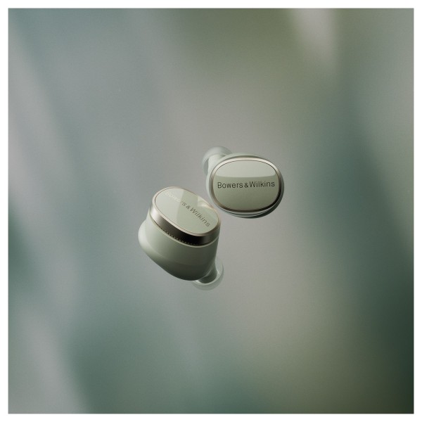 Bowers & Wilkins Pi8 Wireless Bluetooth Noise-Cancelling Earphones, Jade Green - pods together 