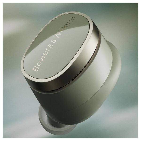 Bowers & Wilkins Pi8 Wireless Bluetooth Noise-Cancelling Earphones, Jade Green - close button top