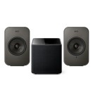 KEF LSX II LT and Kube 8 MIE Subwoofer 2.1 Speaker Bundle, Grey/Black