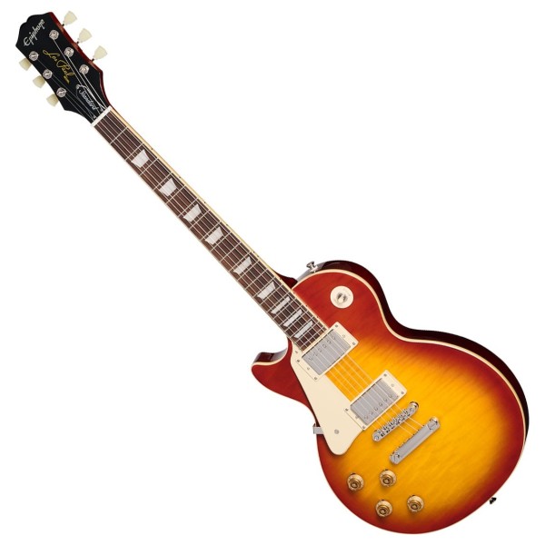 Epiphone Les Paul Standard 50s Figured Left Handed Inspired by Gibson, Washed Cherry Sunburst front