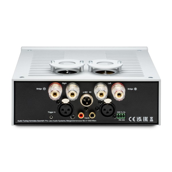 Pro-Ject Amp Box RS2 Full-Feature Power Amp, White - Rear View