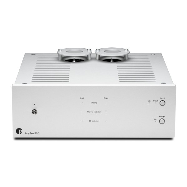 Pro-Ject Amp Box RS2 Full-Feature Power Amp, Silver - Front view